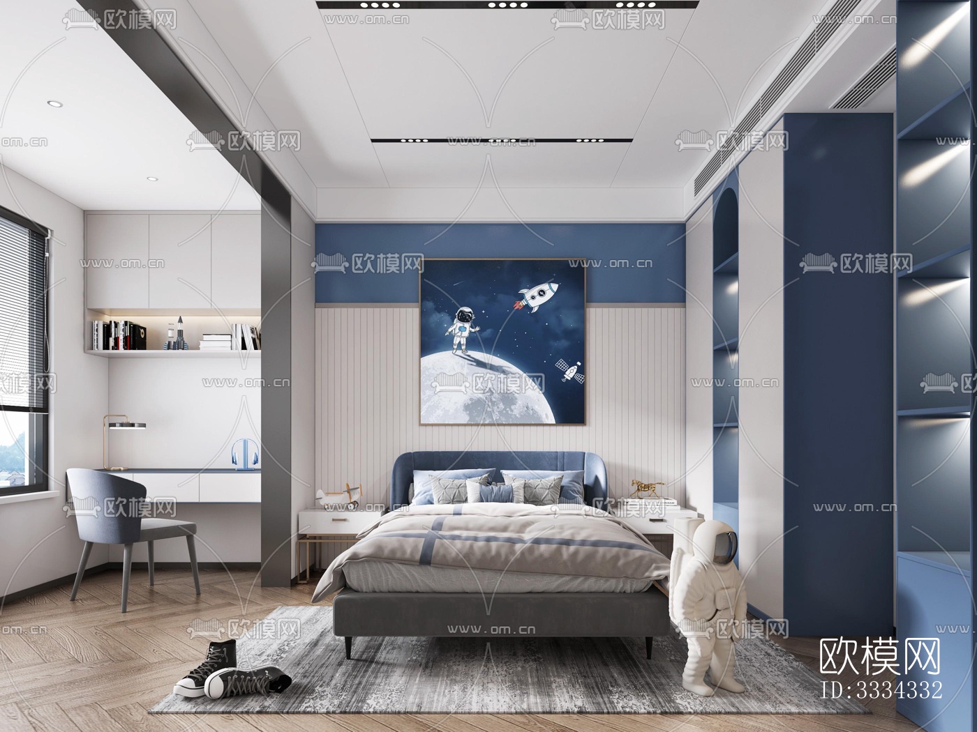 现代卧室效果图下载（渲染图2）