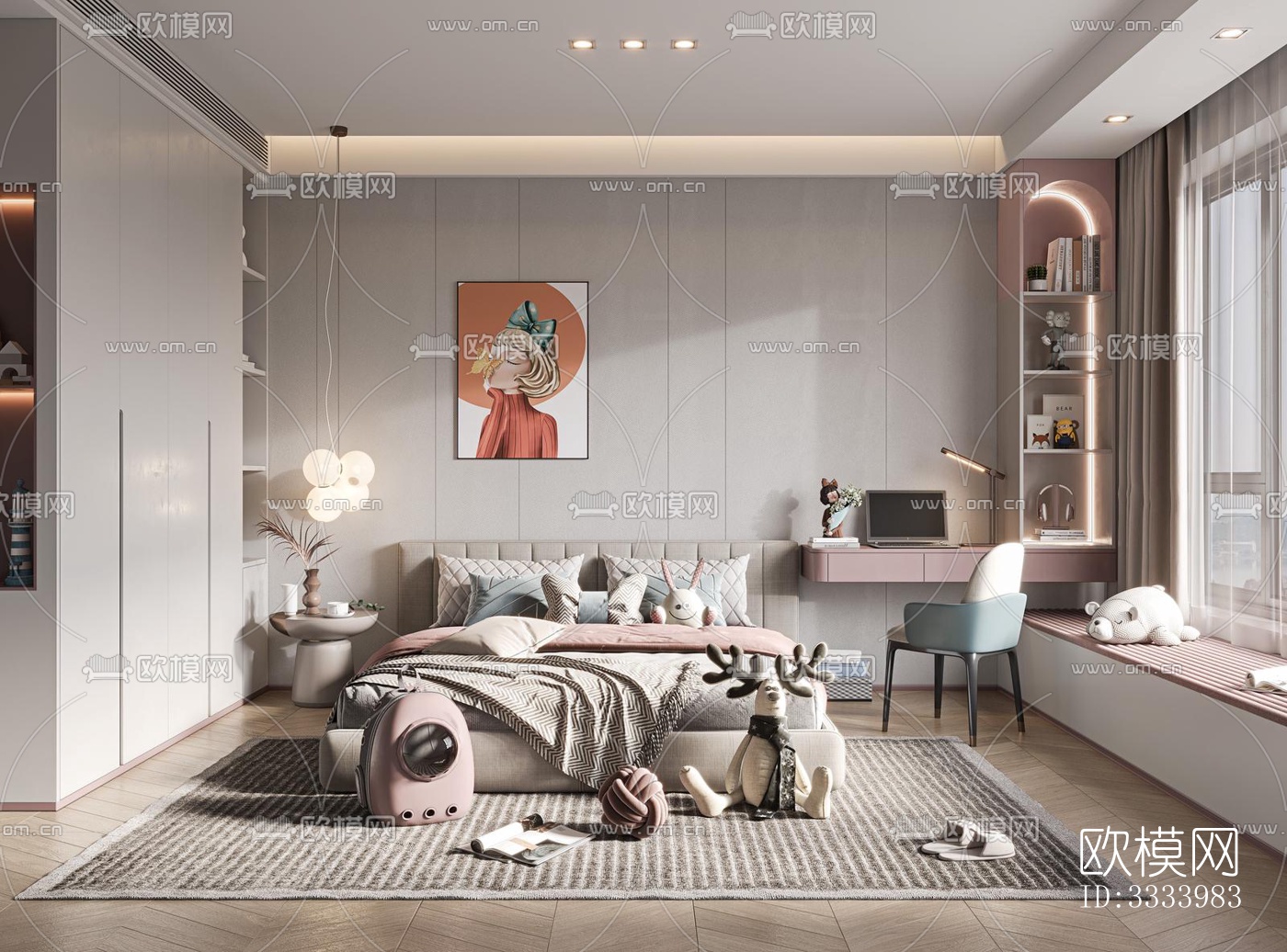 现代儿童房效果图下载（渲染图3）