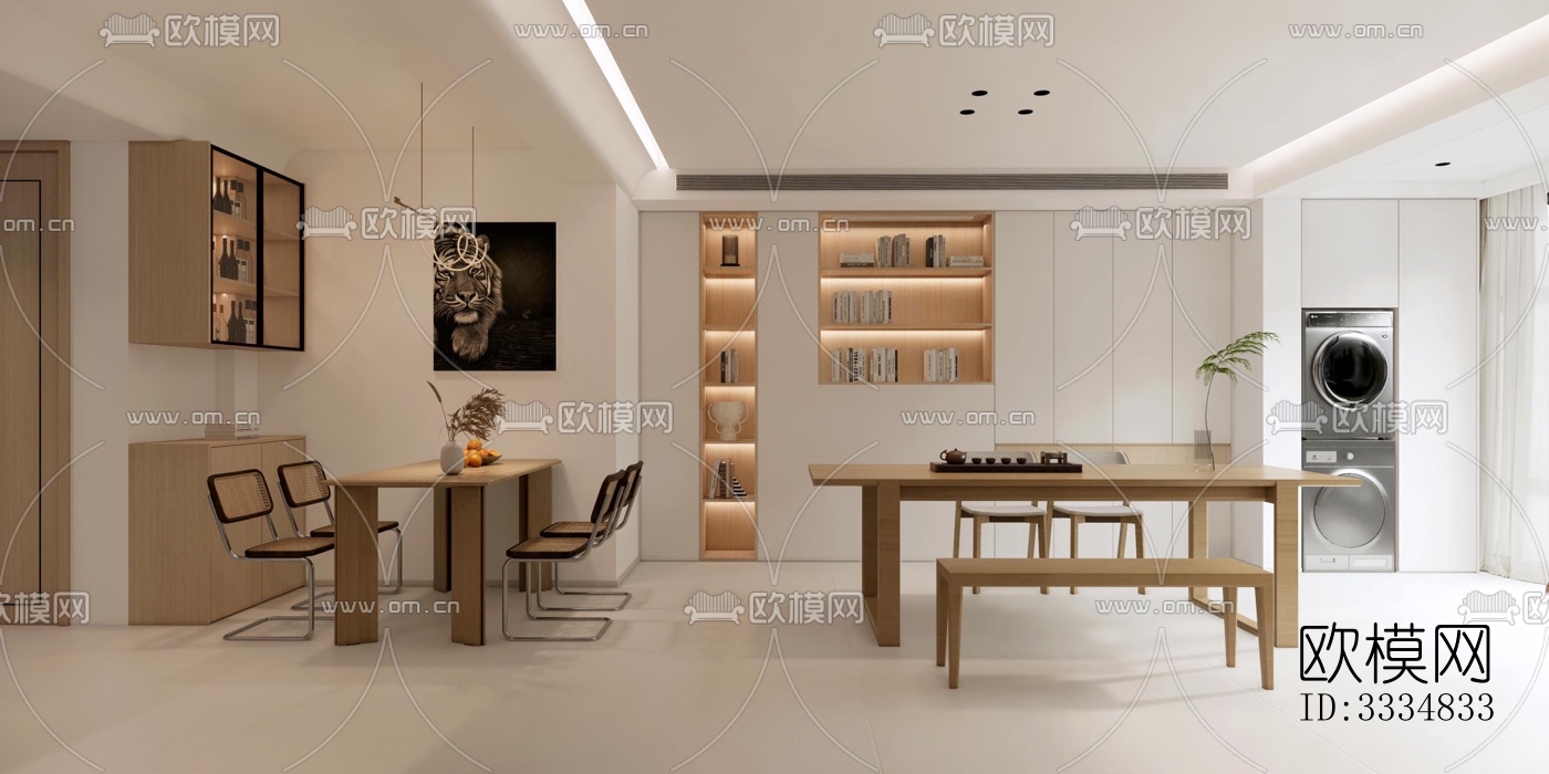 现代餐厅效果图下载（渲染图2）