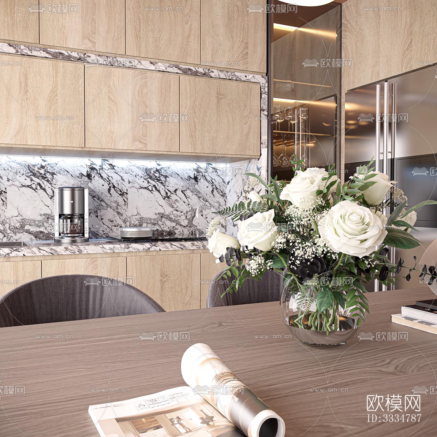 现代餐厅效果图下载（渲染图5）