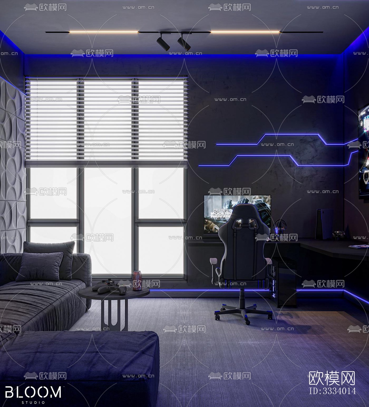 现代卧室效果图下载（渲染图5）