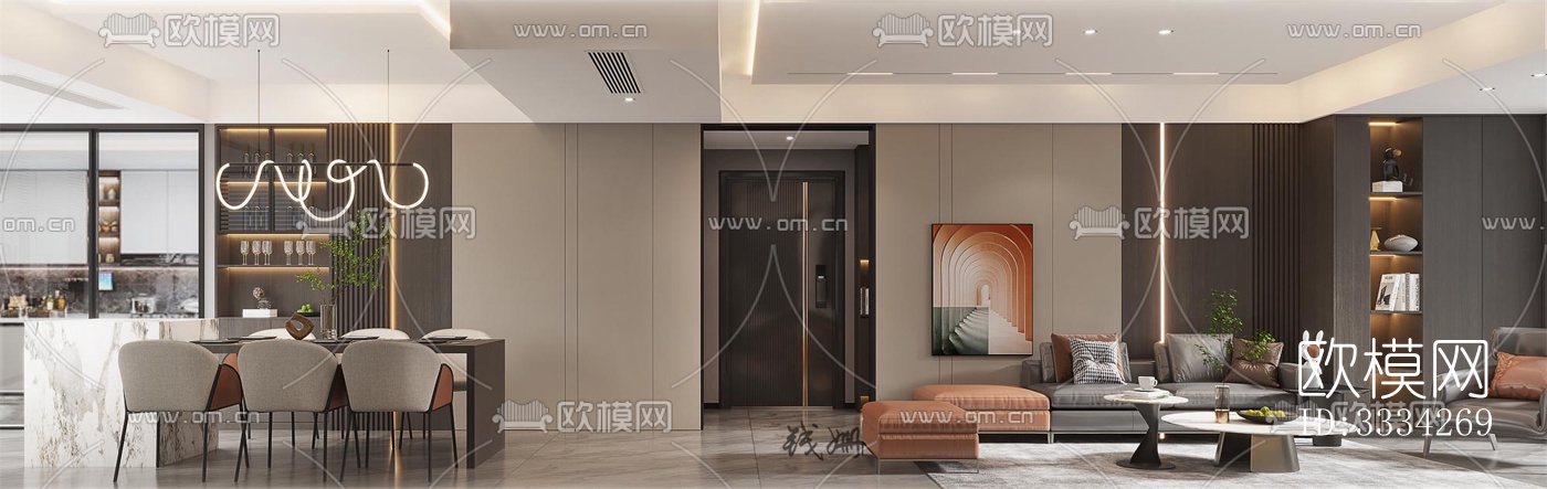 现代卧室效果图下载（渲染图1）