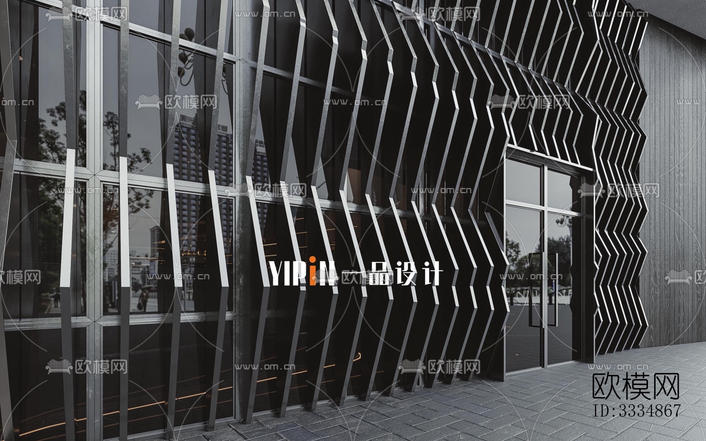 现代餐厅效果图下载（渲染图9）