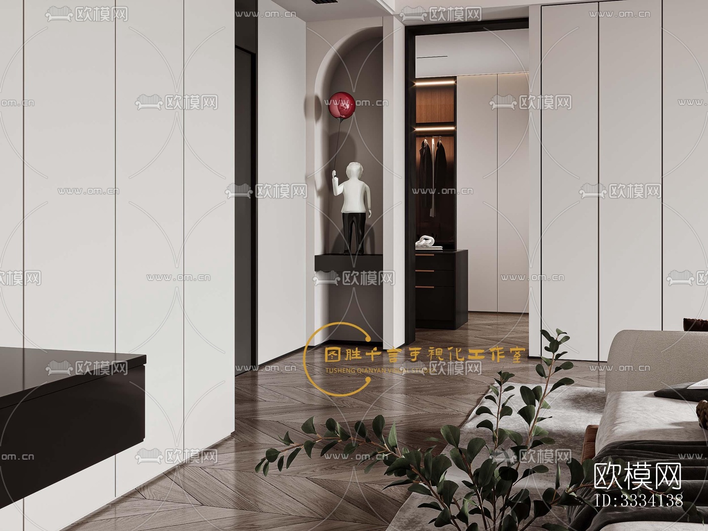 现代卧室效果图下载（渲染图5）