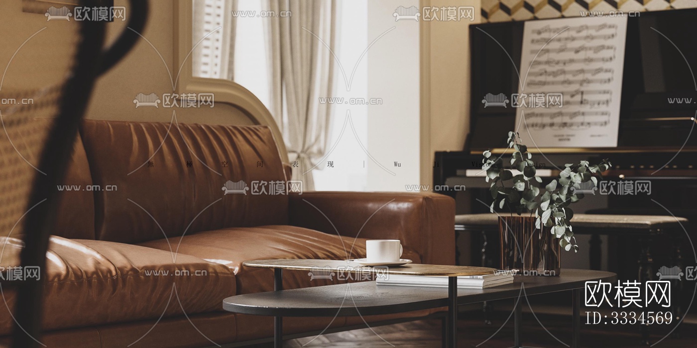 现代客厅效果图下载（渲染图4）