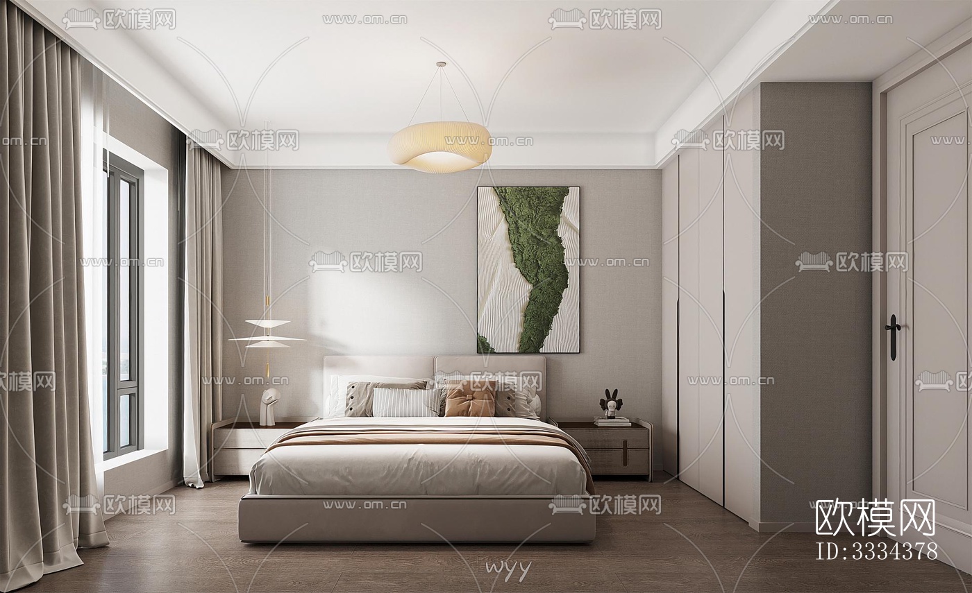 现代卧室效果图下载（渲染图4）