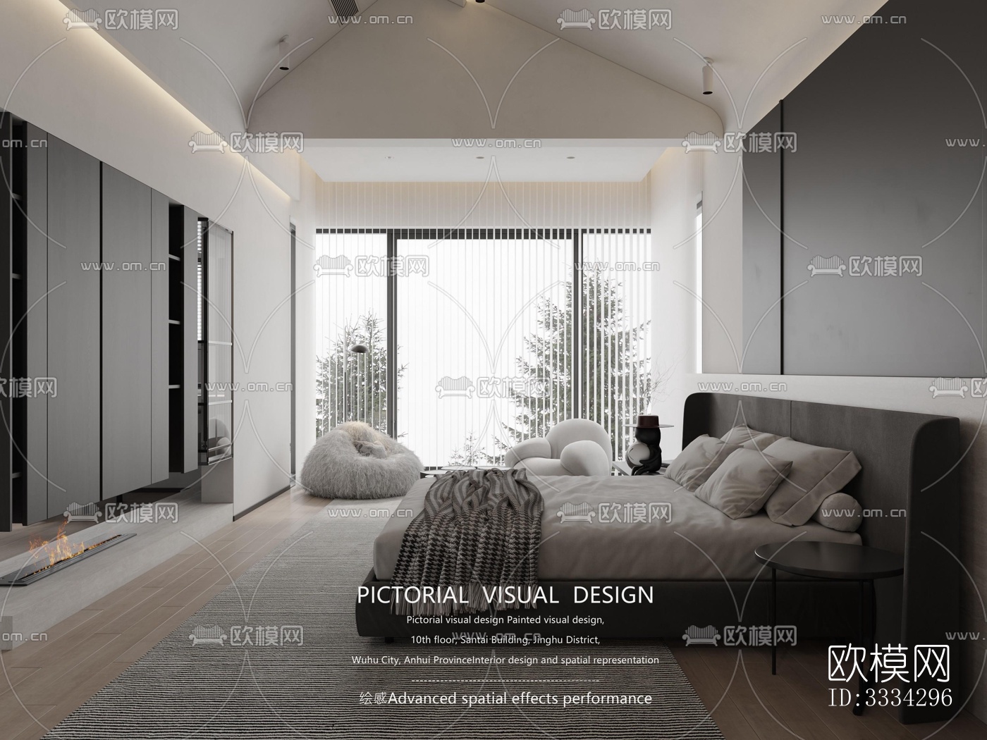 现代卧室效果图下载（渲染图3）