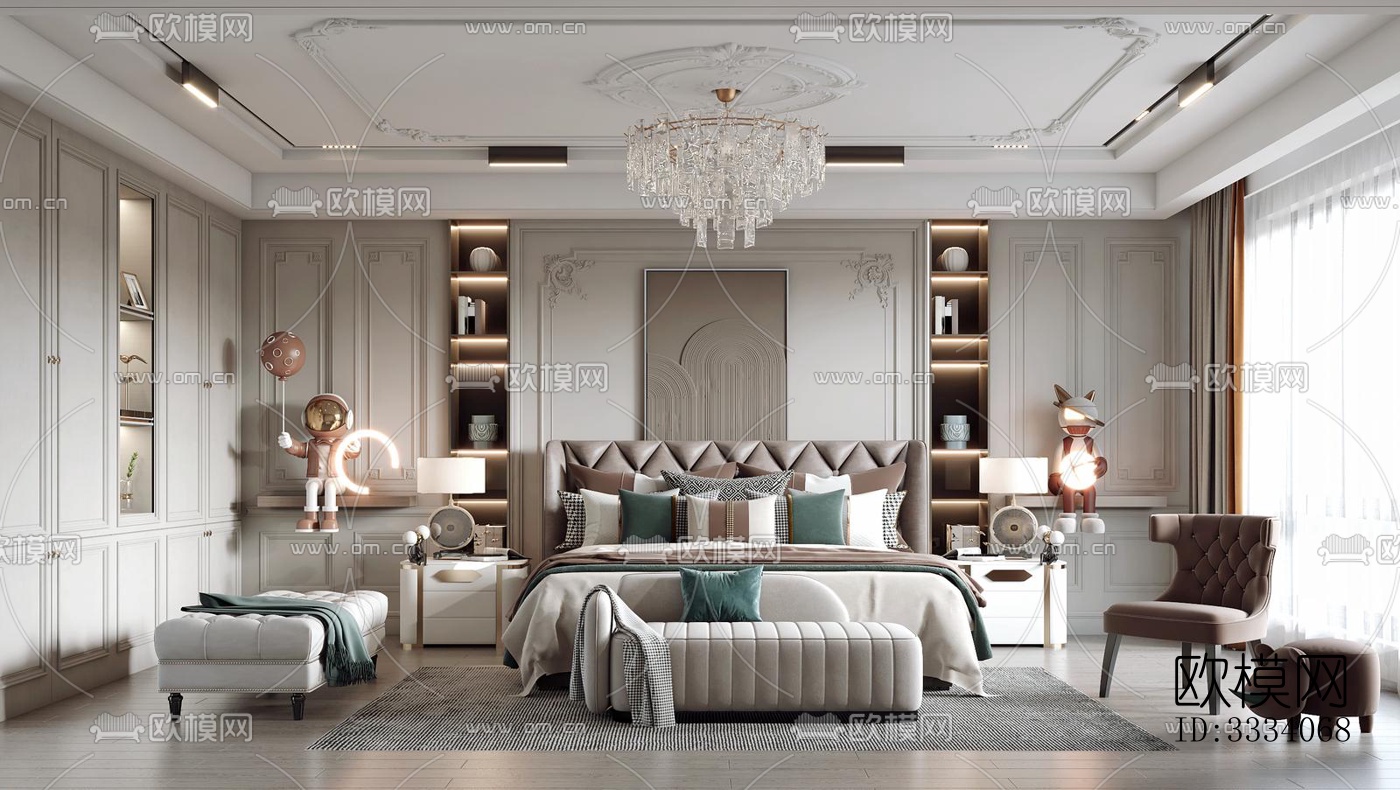 现代卧室效果图下载（渲染图5）