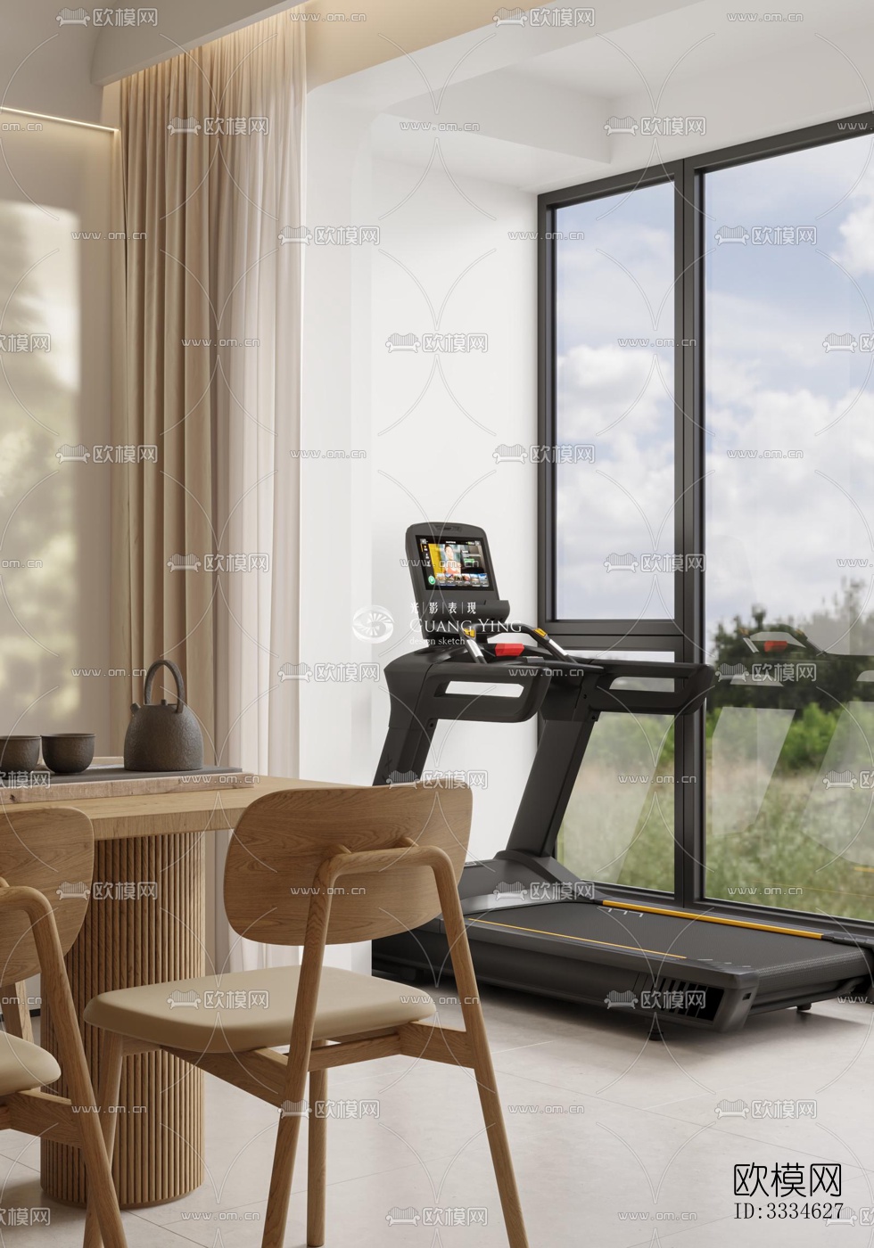 原木风餐厅效果图下载（渲染图4）