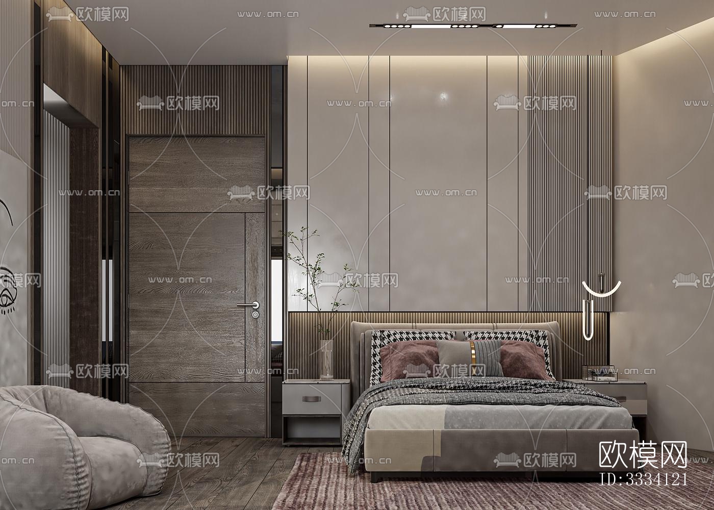 现代卧室效果图下载（渲染图3）