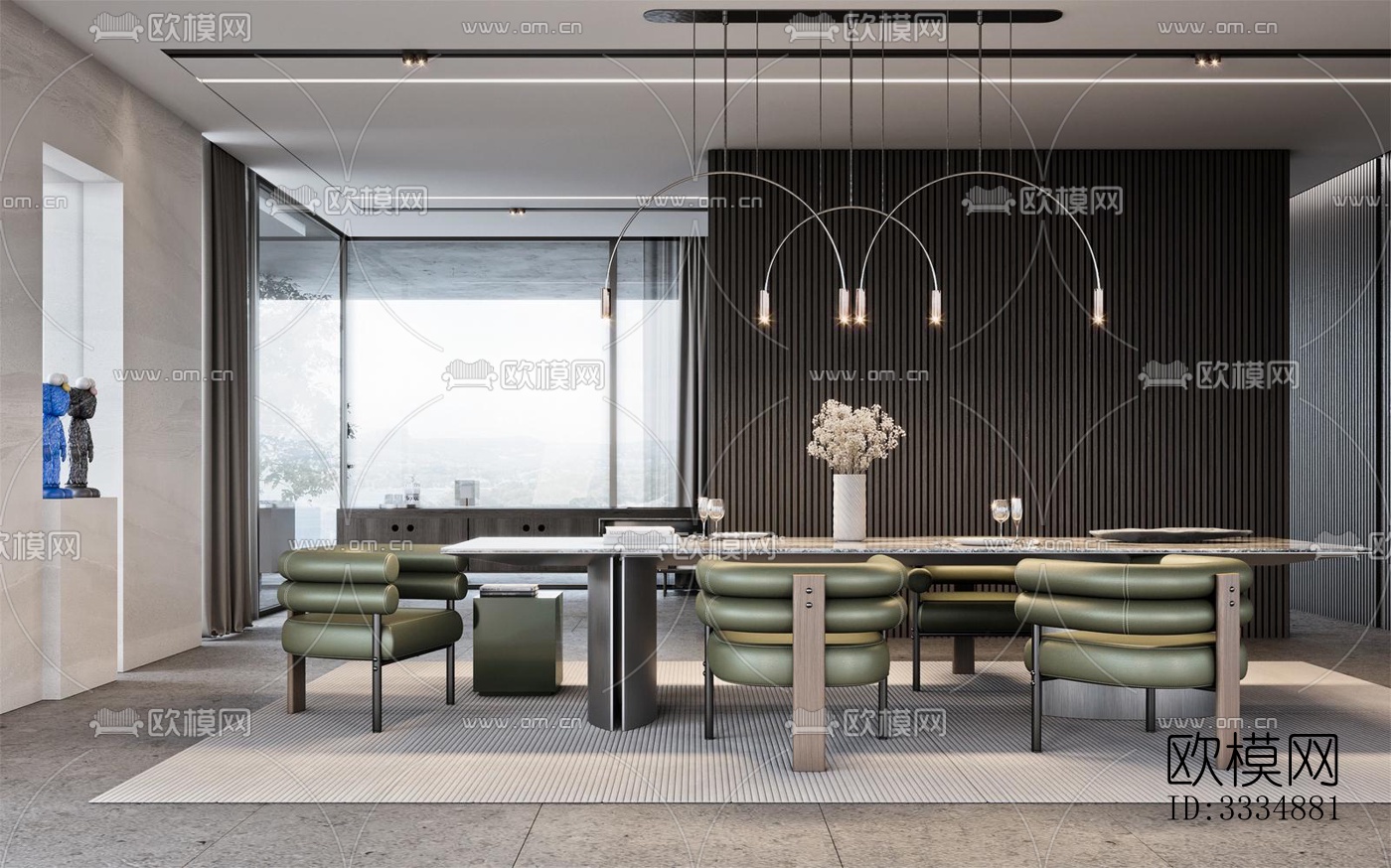 现代餐厅效果图下载（渲染图6）