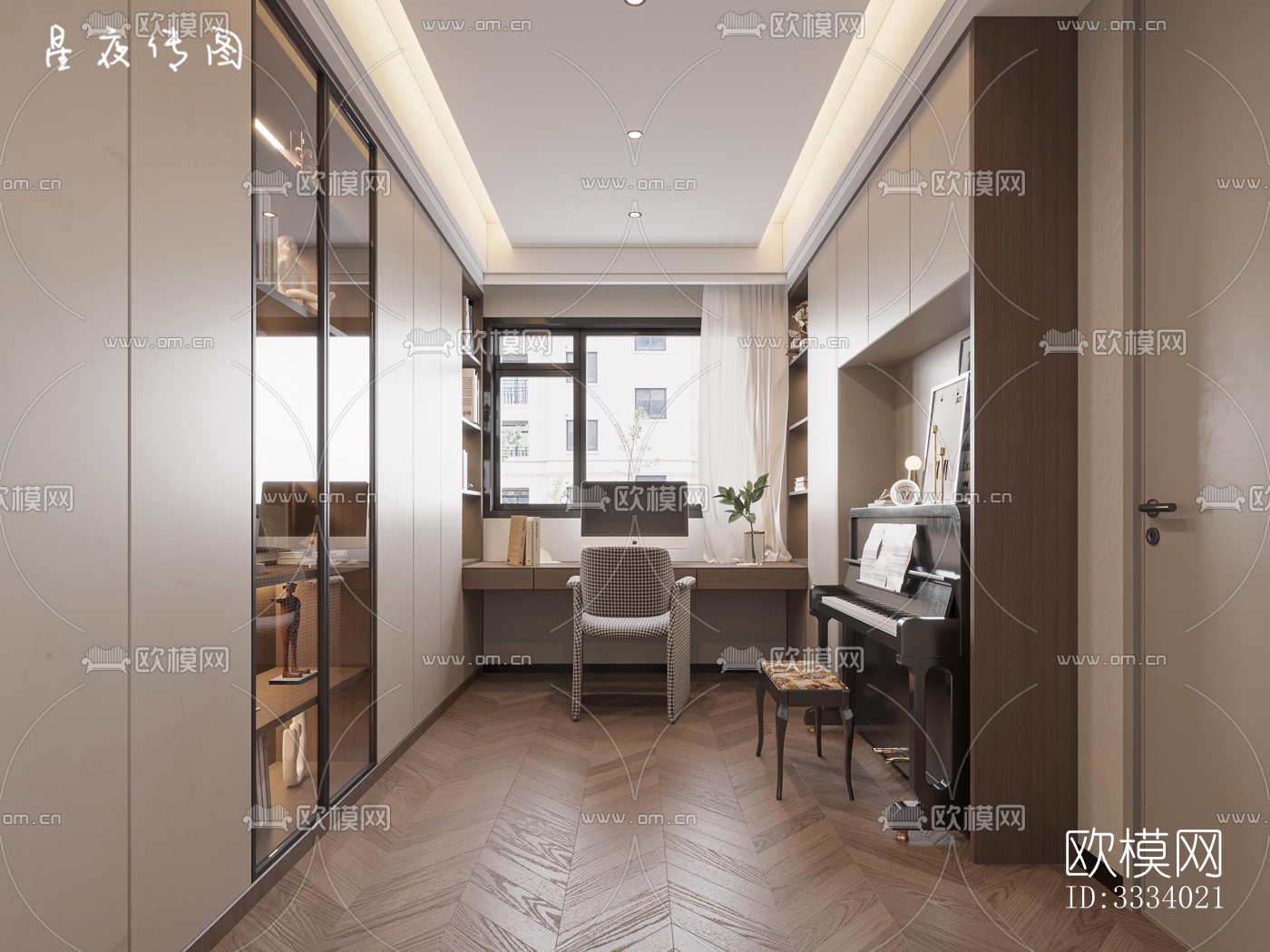 现代卧室效果图下载（渲染图5）