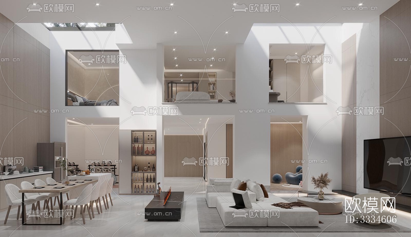 现代客厅效果图下载（渲染图8）