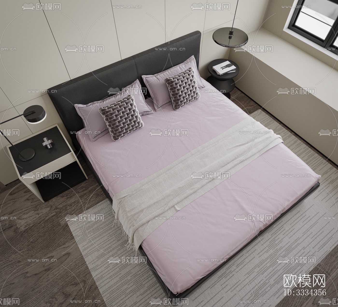 现代卧室效果图下载（渲染图1）