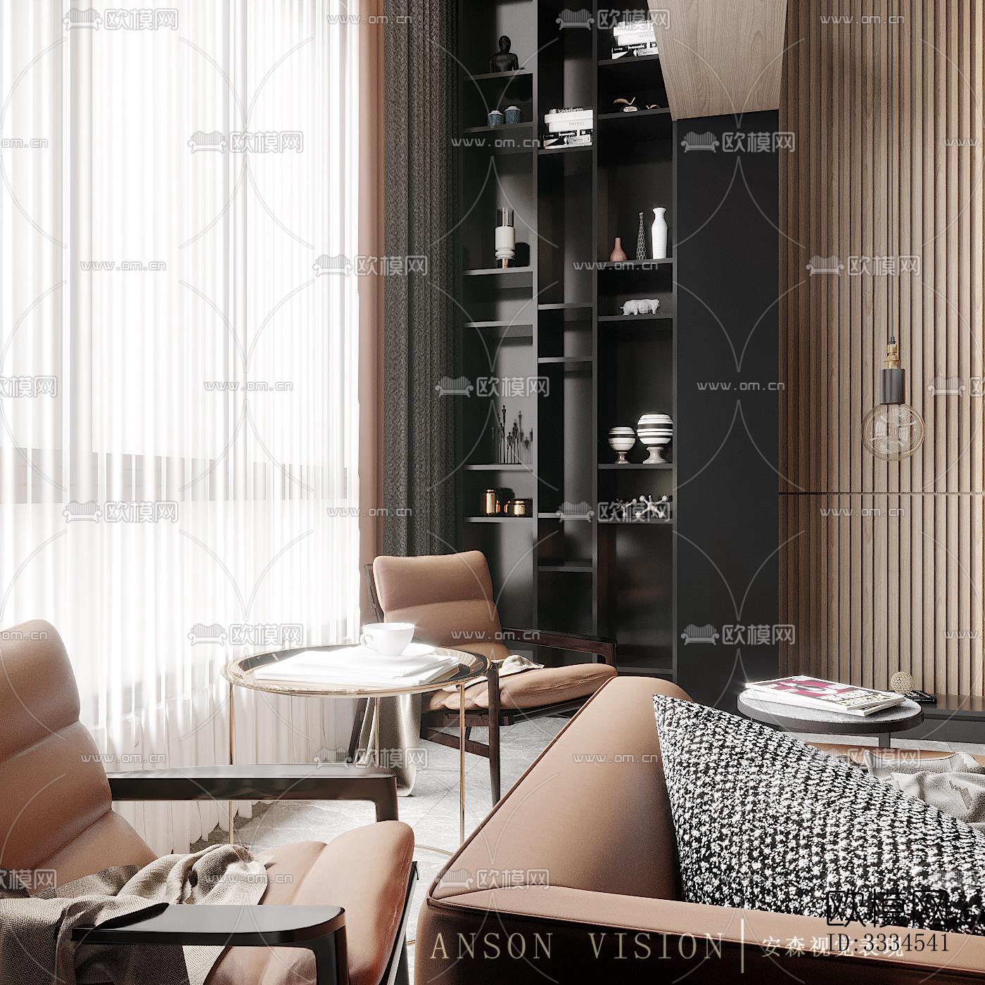 现代客厅效果图下载（渲染图5）