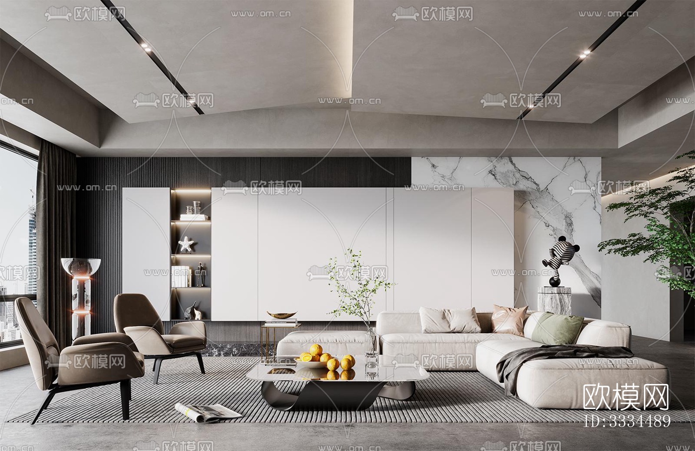 现代客厅效果图下载（渲染图11）