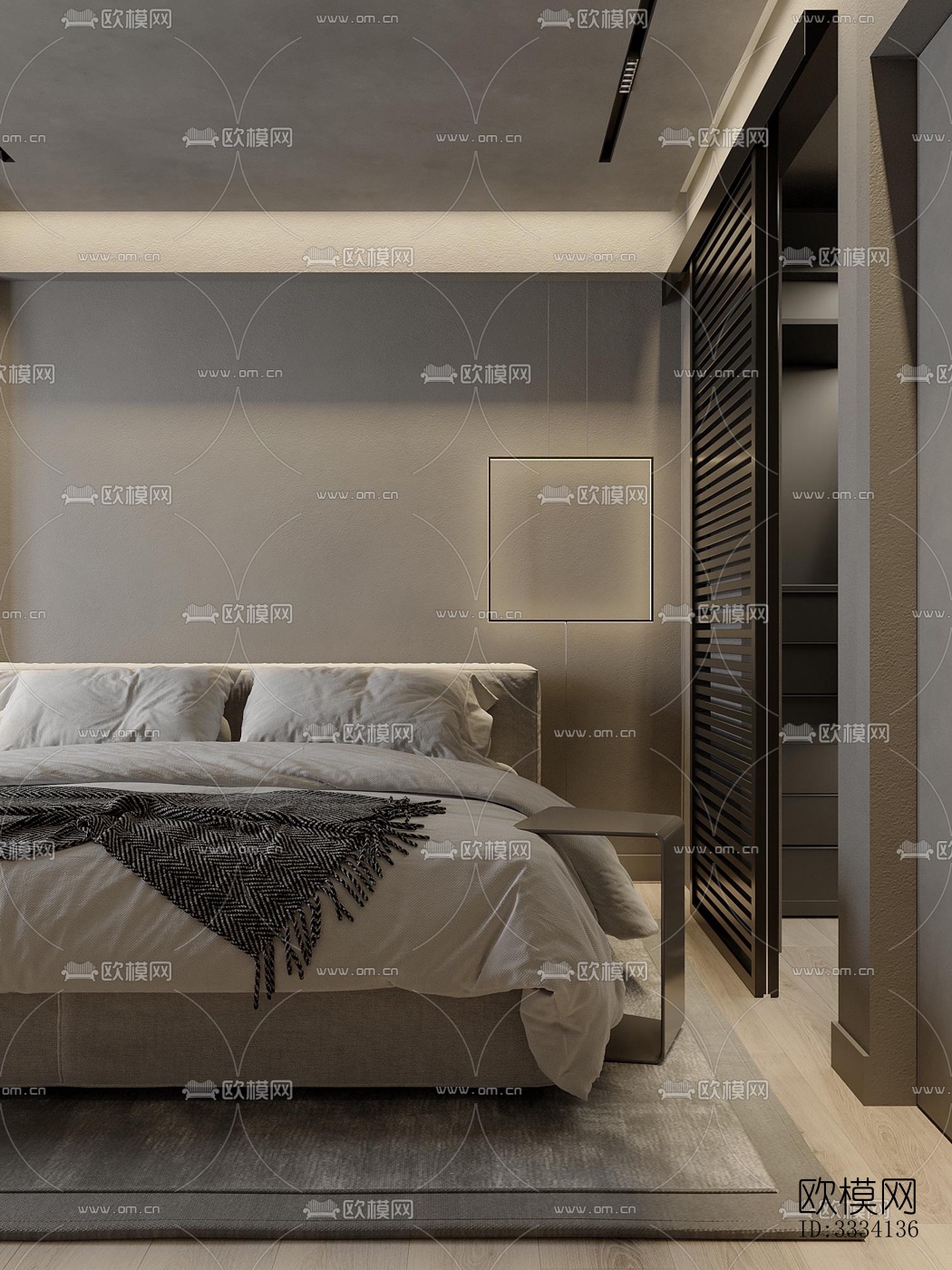 现代卧室效果图下载（渲染图3）