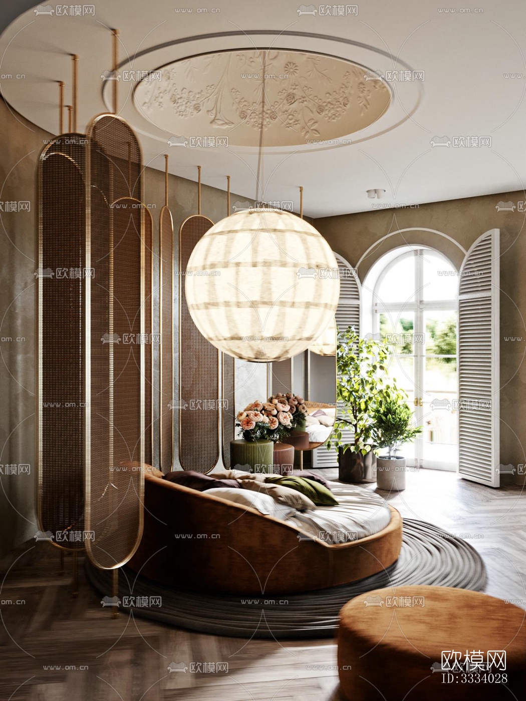 现代卧室效果图下载（渲染图6）