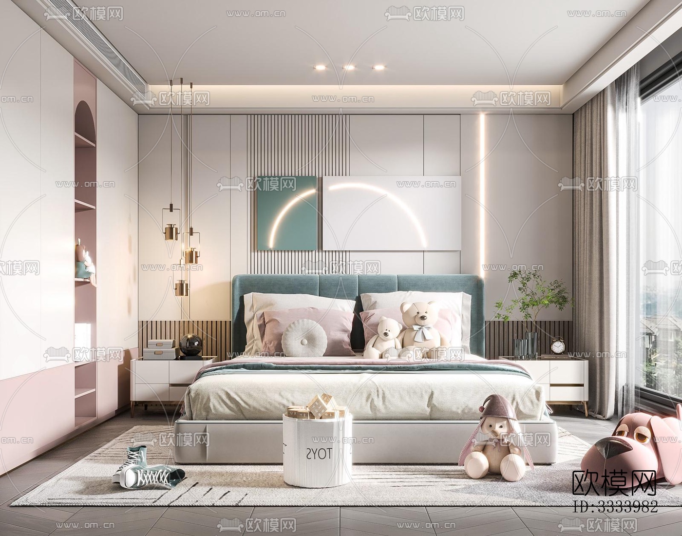 现代儿童房效果图下载（渲染图3）
