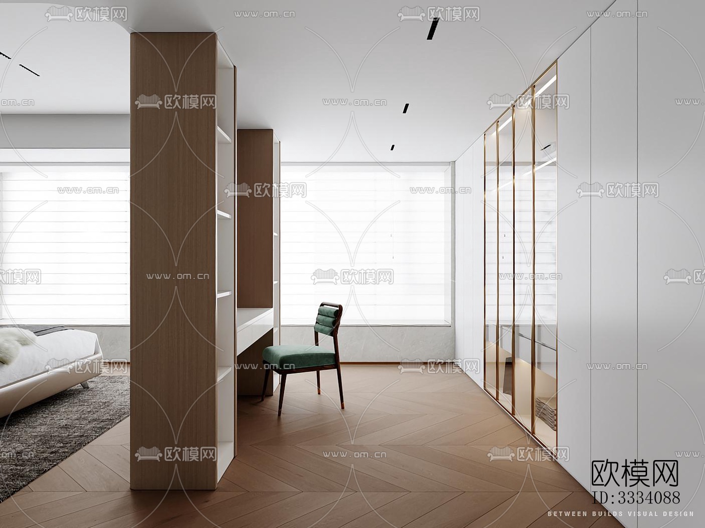 现代卧室效果图下载（渲染图4）