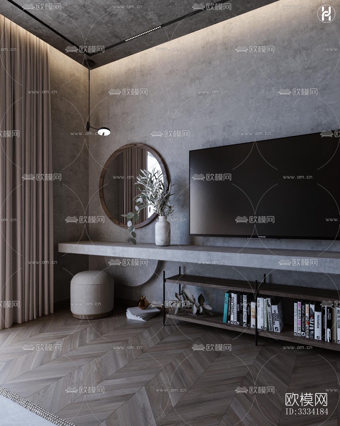 现代卧室效果图下载（渲染图4）