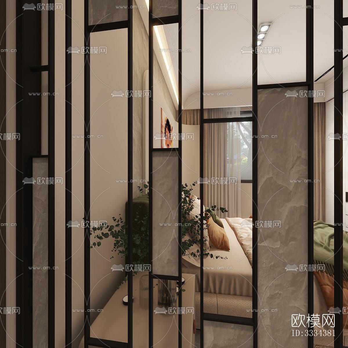 现代卧室效果图下载（渲染图2）