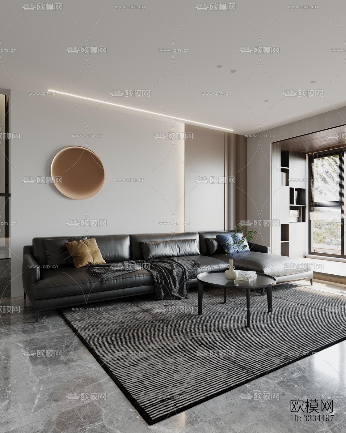 现代客厅效果图下载（渲染图6）