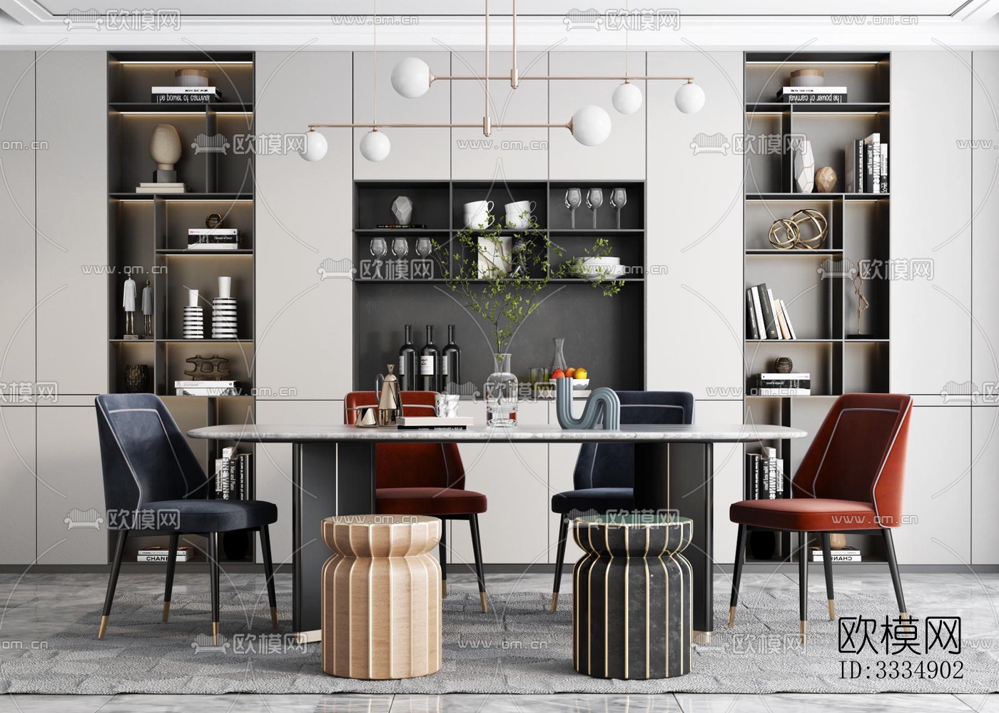 现代餐厅效果图下载（渲染图2）