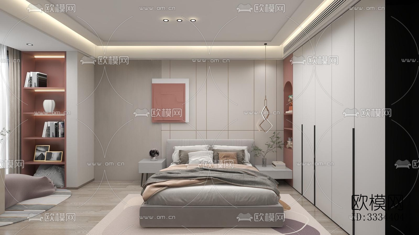 现代卧室效果图下载（渲染图2）