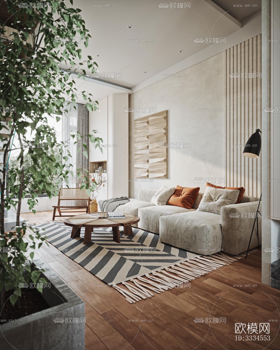 现代客厅效果图下载（渲染图2）