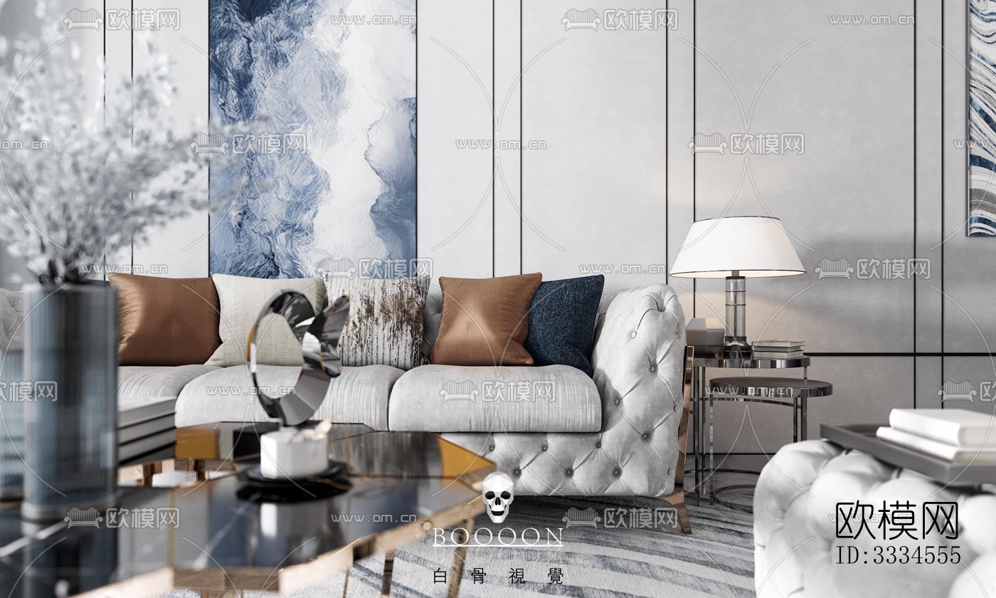 现代客厅效果图下载（渲染图5）