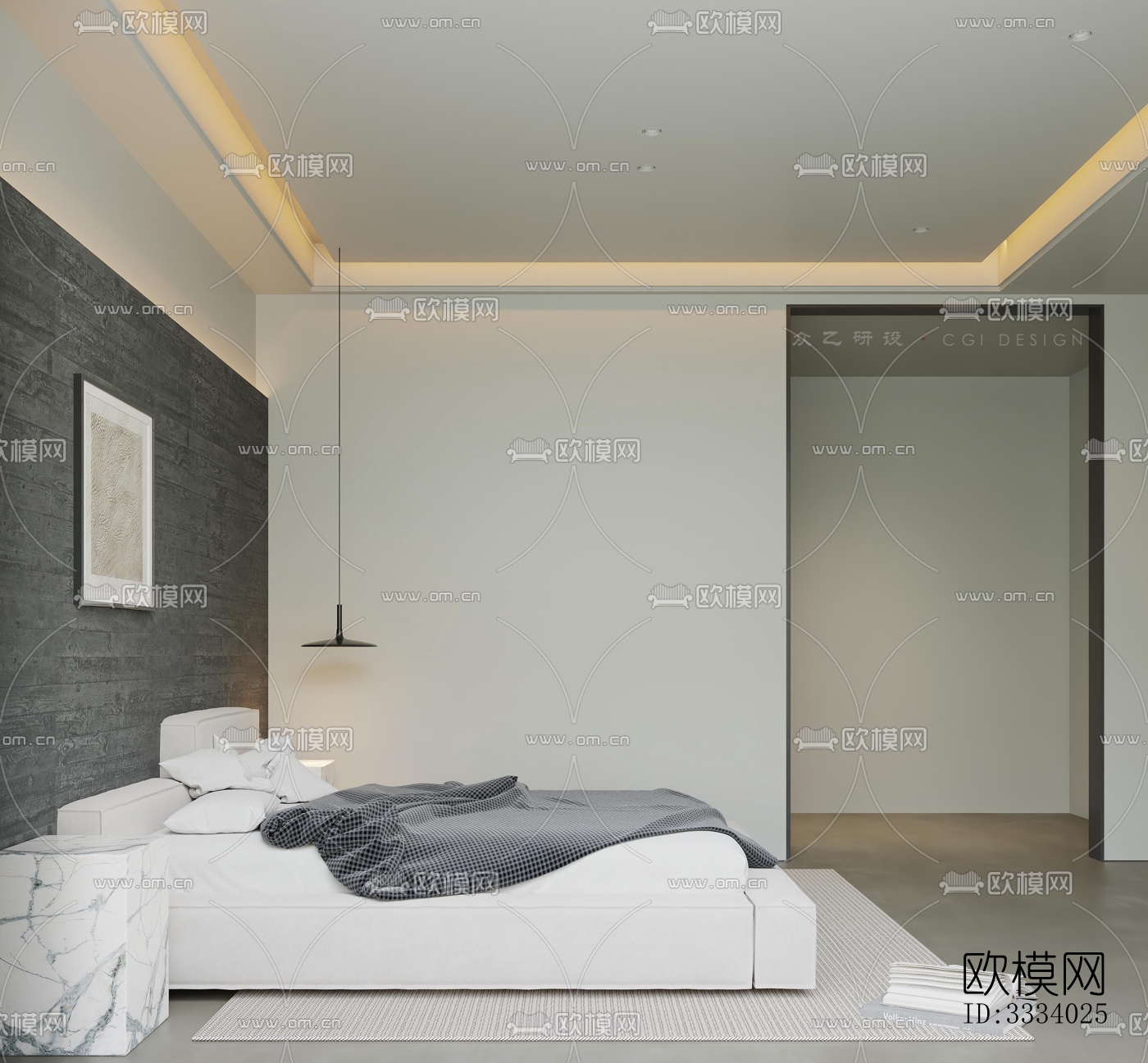 现代卧室效果图下载（渲染图6）