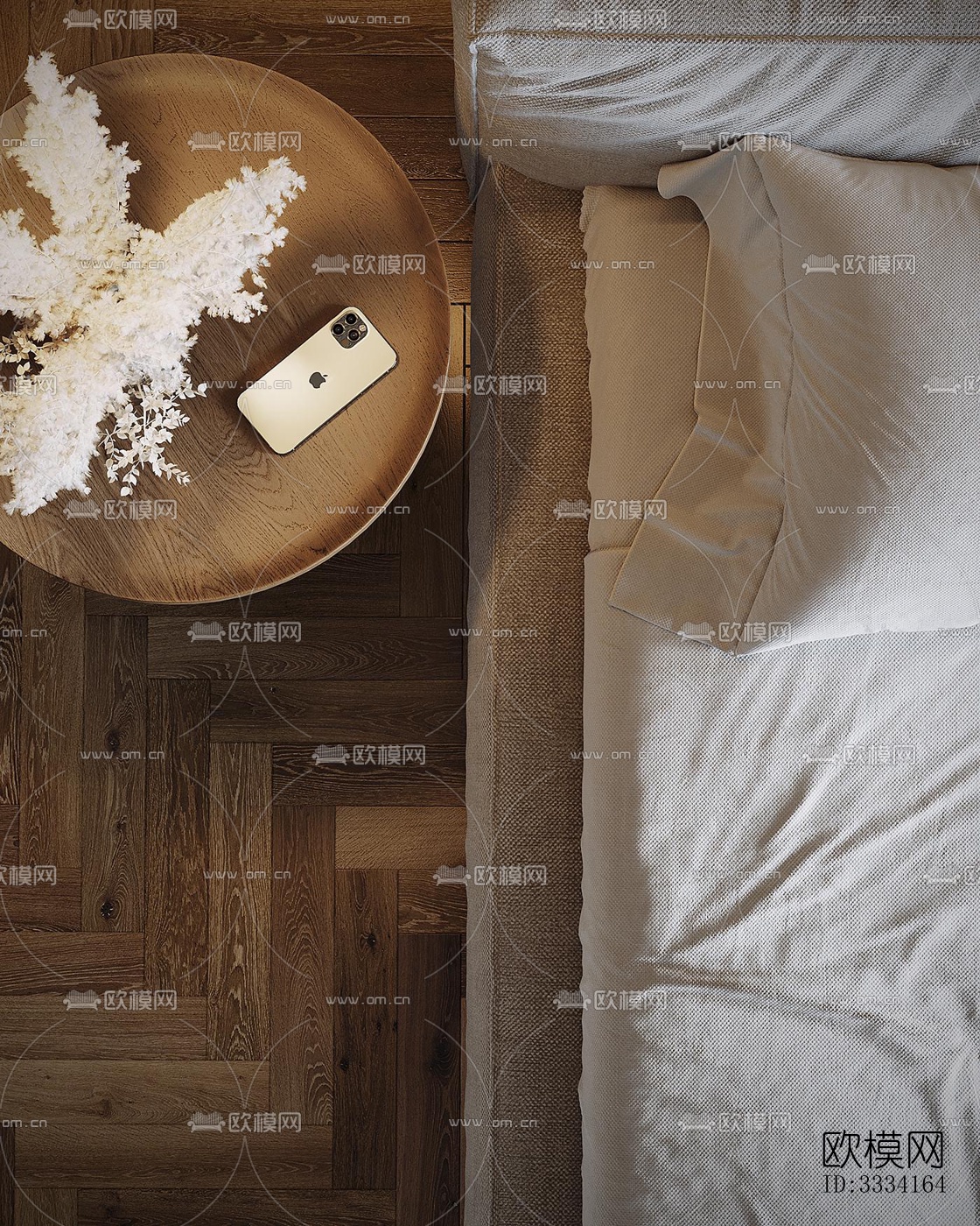 现代卧室效果图下载（渲染图4）