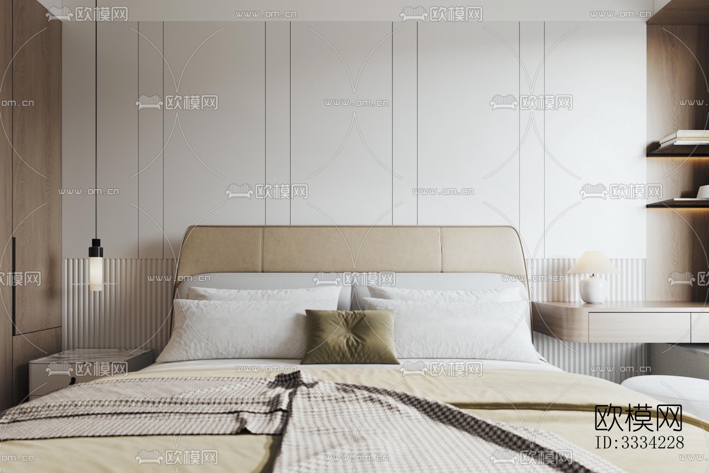 现代卧室效果图下载（渲染图2）