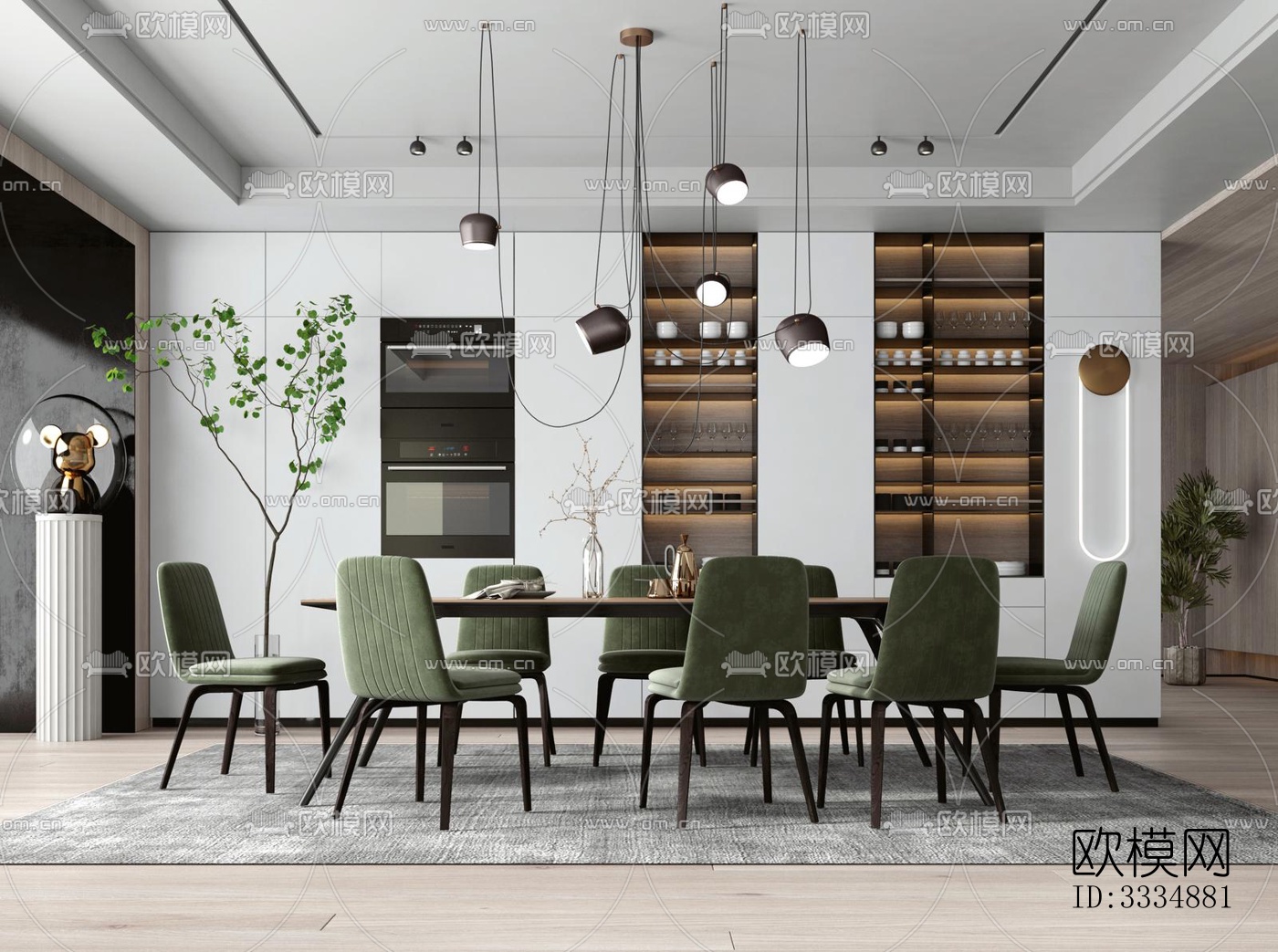 现代餐厅效果图下载（渲染图7）