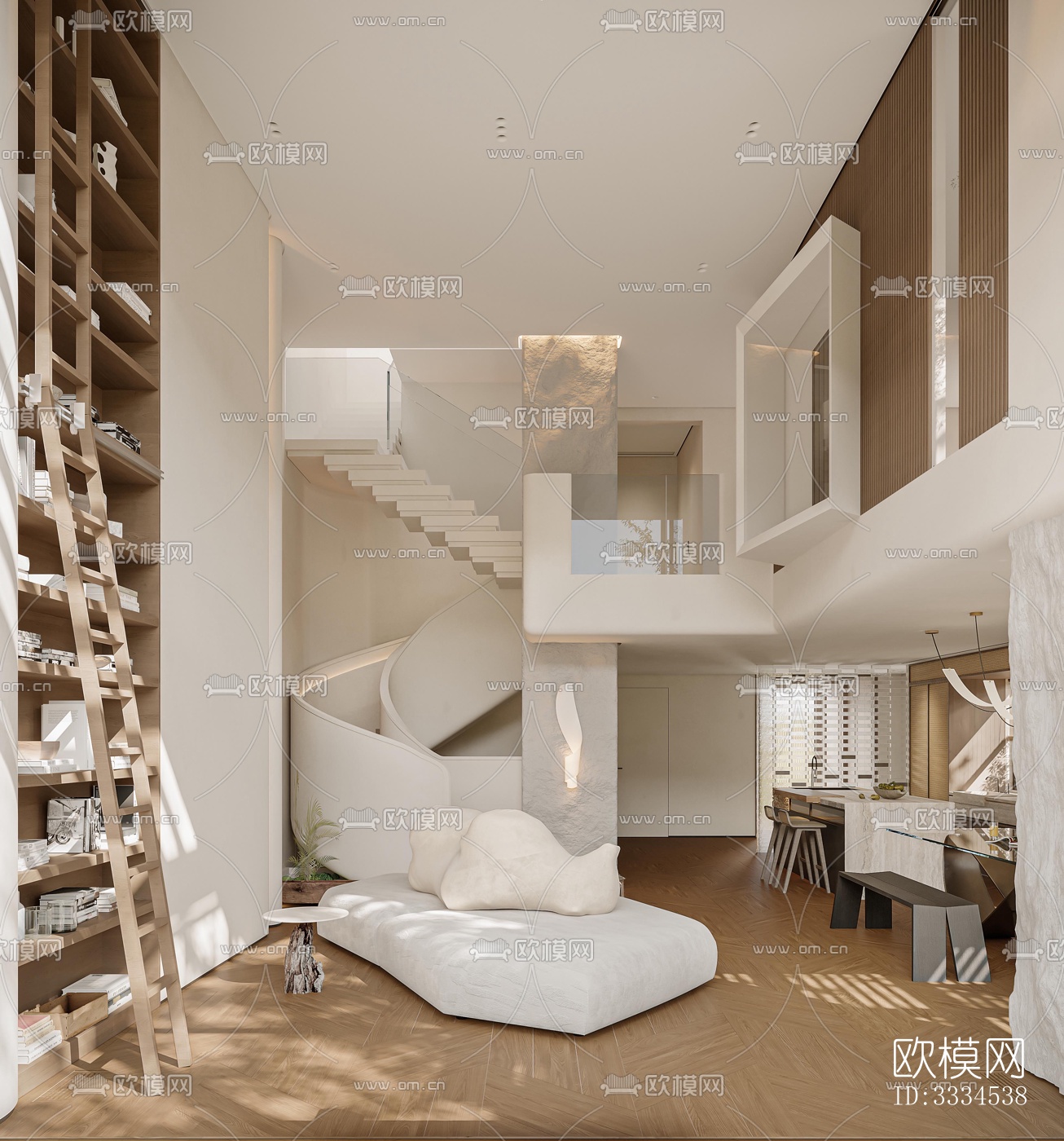 现代客厅效果图下载（渲染图1）