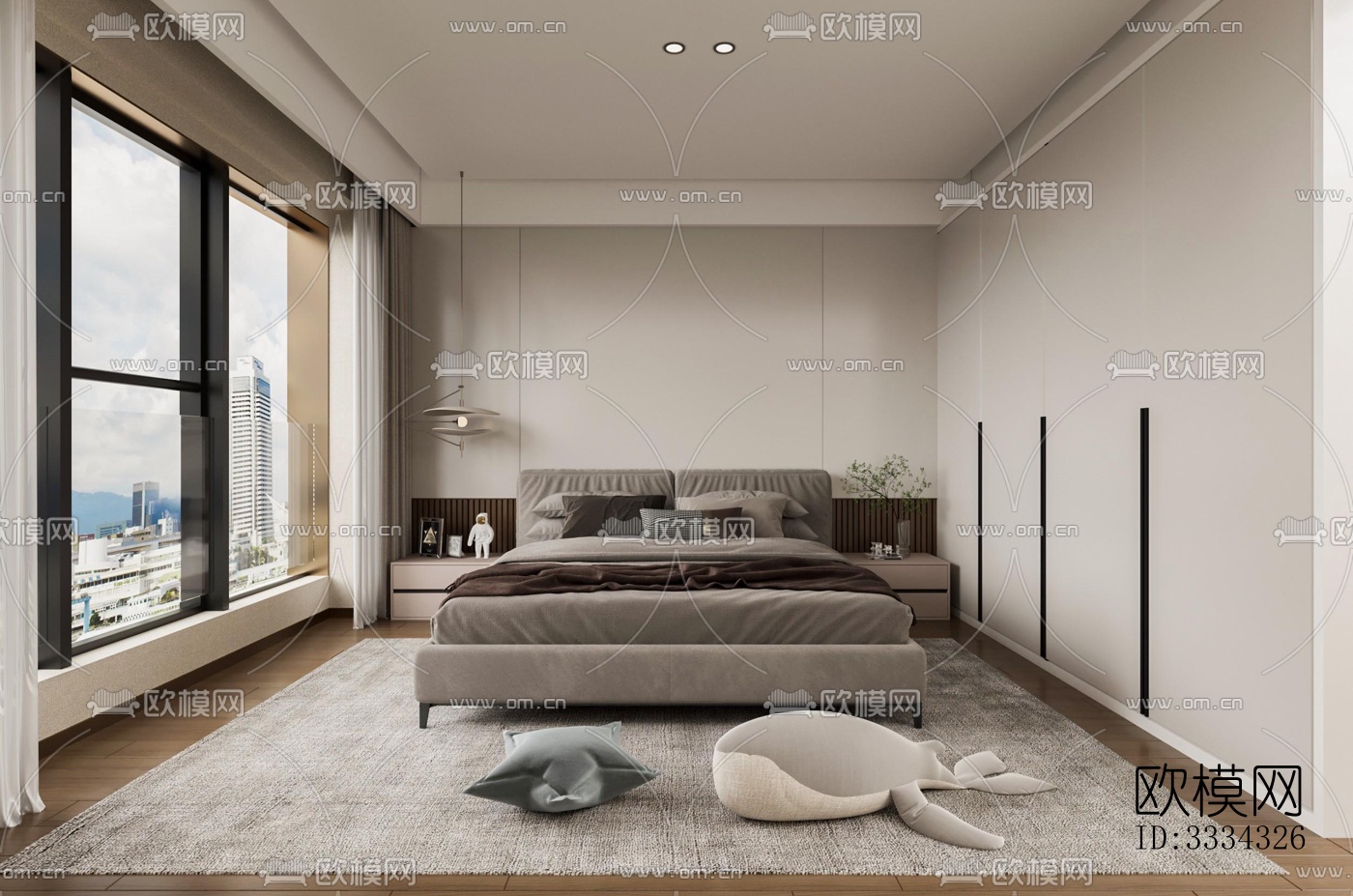 现代卧室效果图下载（渲染图16）