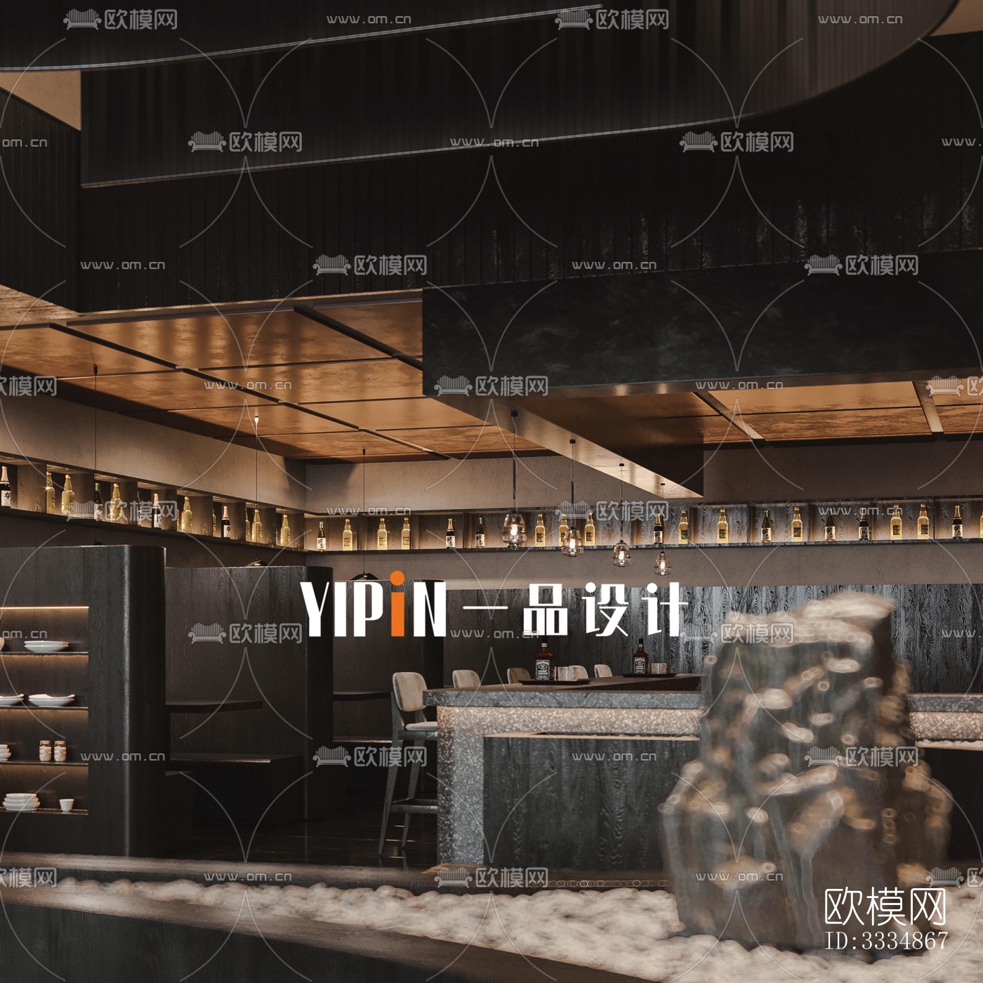 现代餐厅效果图下载（渲染图10）