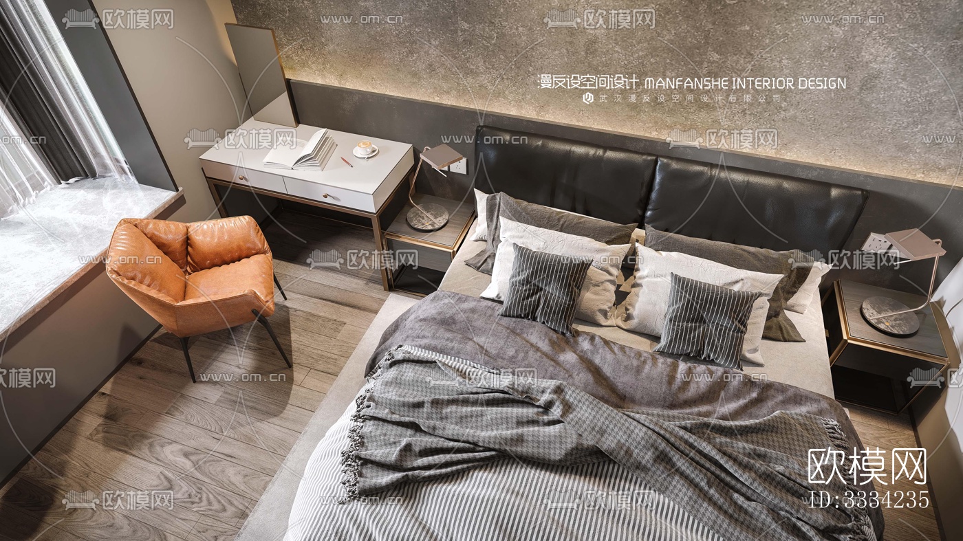 现代卧室效果图下载（渲染图4）