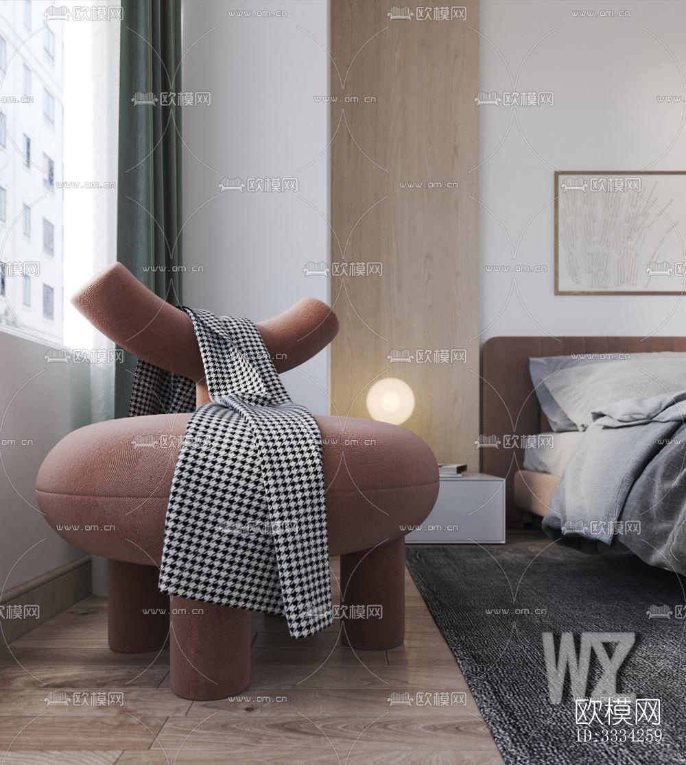 现代卧室效果图下载（渲染图8）