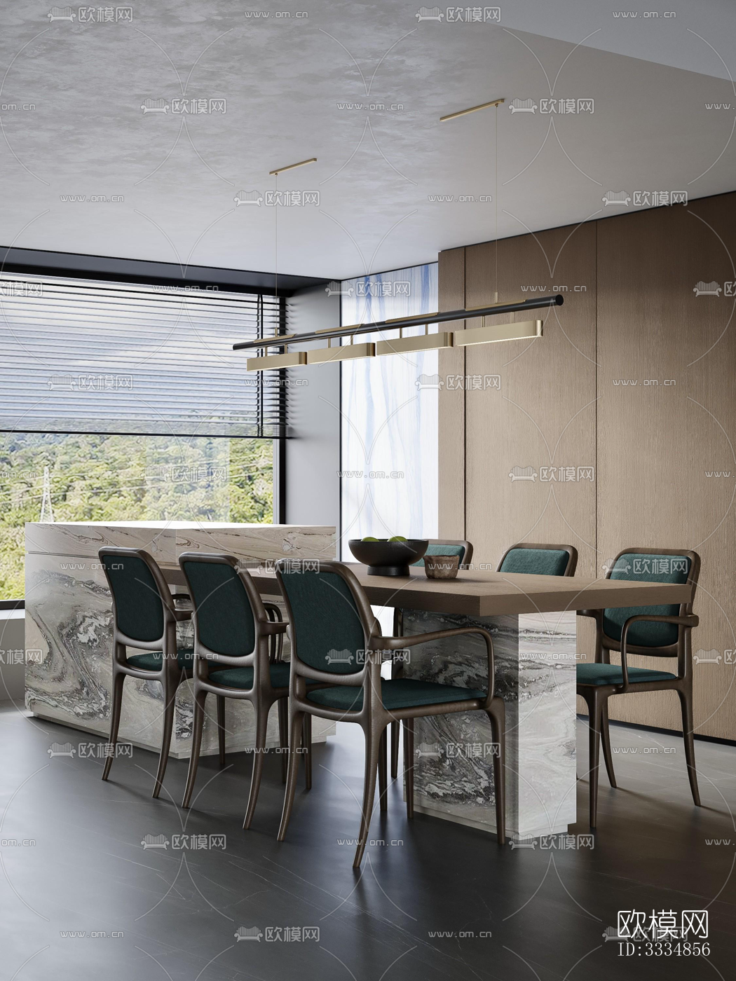 现代餐厅效果图下载（渲染图9）