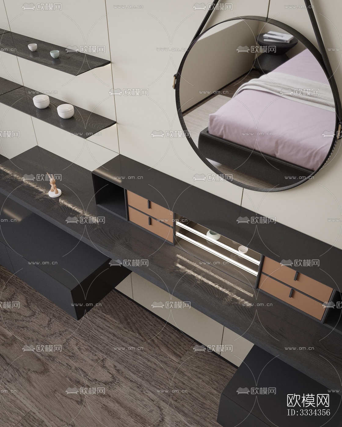 现代卧室效果图下载（渲染图3）