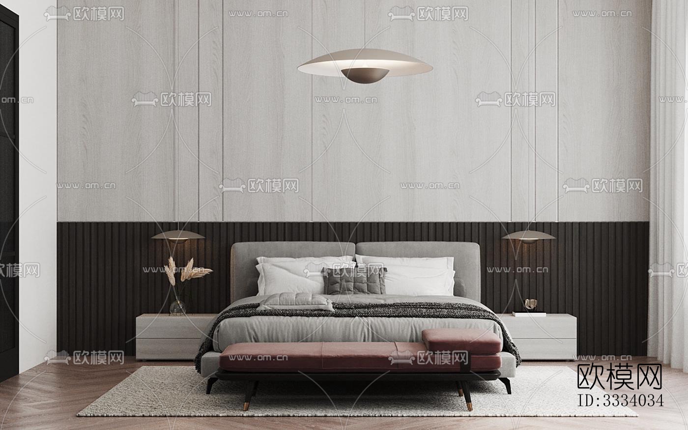 现代卧室效果图下载（渲染图3）