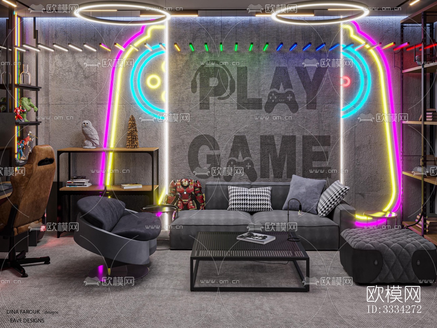 现代卧室效果图下载（渲染图1）