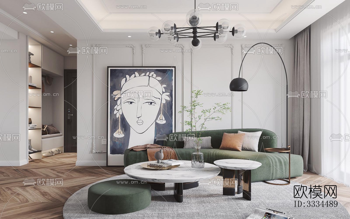 现代客厅效果图下载（渲染图6）