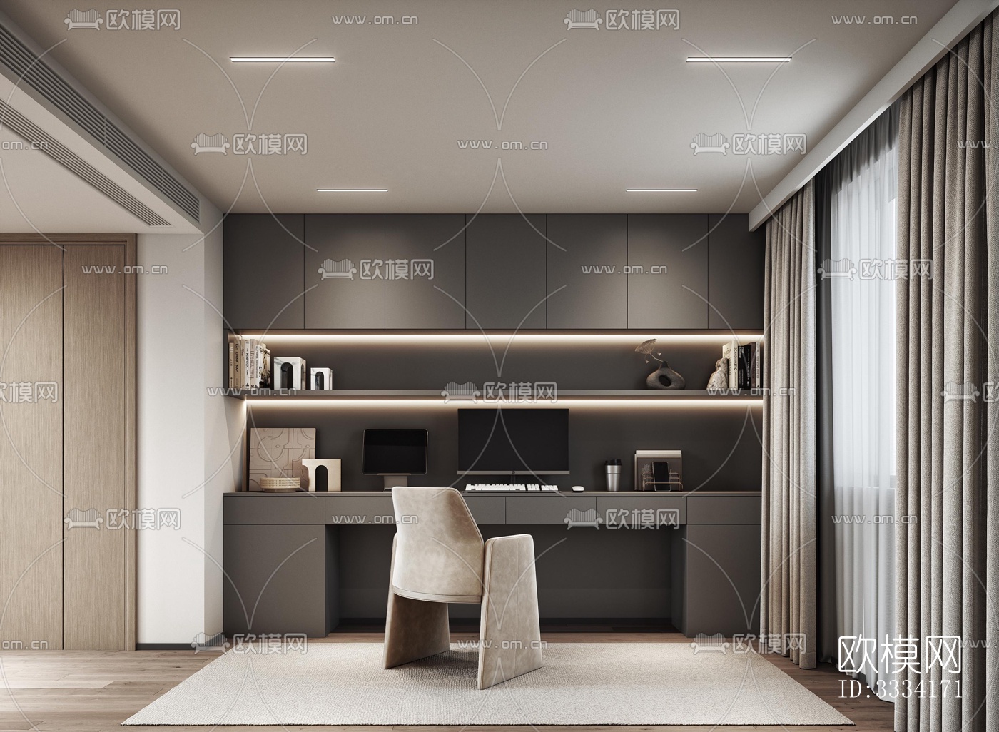 现代卧室效果图下载（渲染图5）