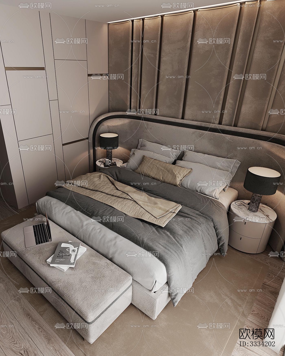 现代卧室效果图下载（渲染图6）