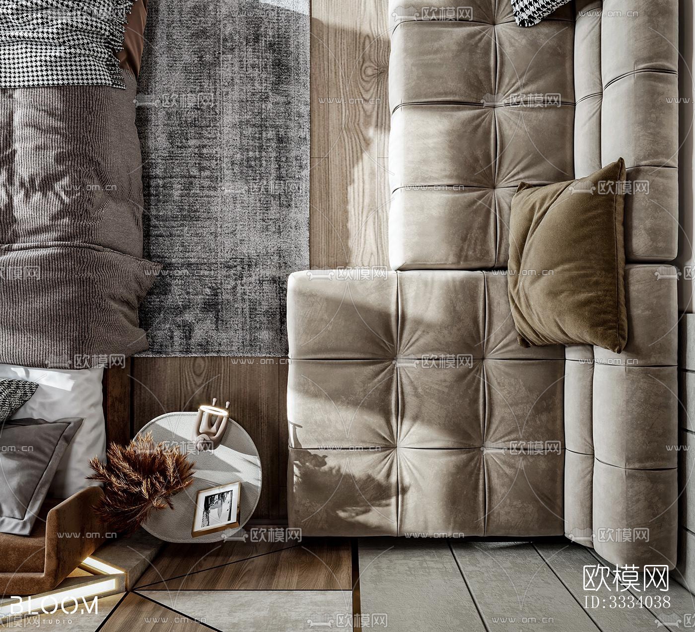 现代卧室效果图下载（渲染图11）