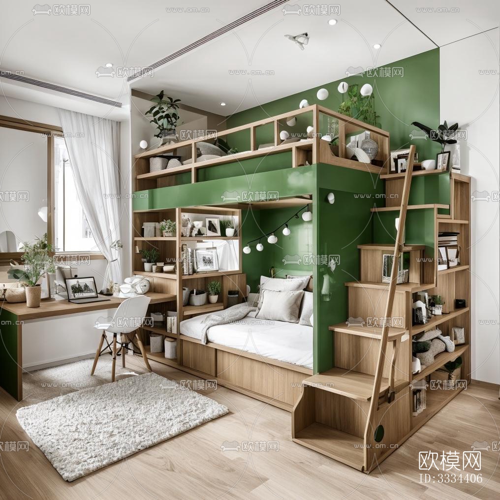 现代卧室效果图下载（渲染图2）