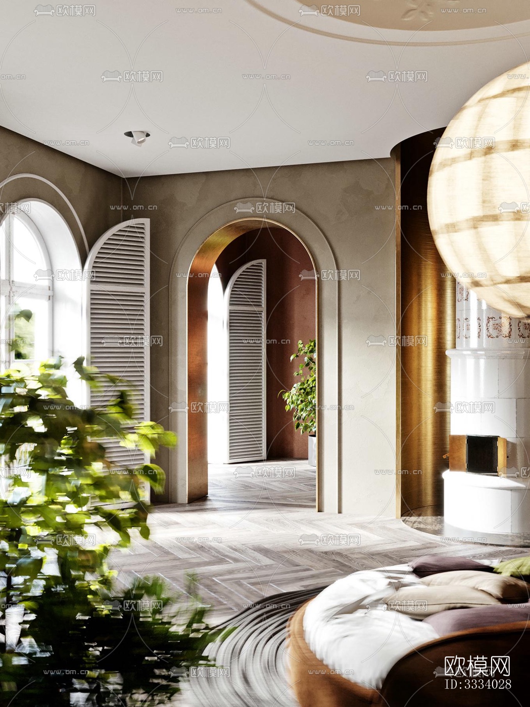 现代卧室效果图下载（渲染图4）